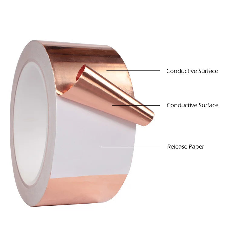 DIY Copper Foil Tape EMI Shielding Doubel Side Conductive Repair Adhesive Tape Snail