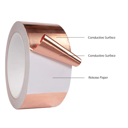 DIY Copper Foil Tape EMI Shielding Doubel Side Conductive Repair Adhesive Tape Snail