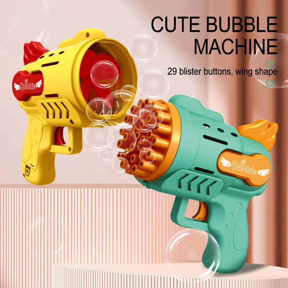 29 Holes Rocket Bubble Gun Bubble Toys Children Gifts Electric Bubbles Machine with Led Light Outdoor Summer Toys for Kids Girls