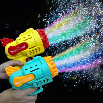 29 Holes Rocket Bubble Gun Bubble Toys Children Gifts Electric Bubbles Machine with Led Light Outdoor Summer Toys for Kids Girls